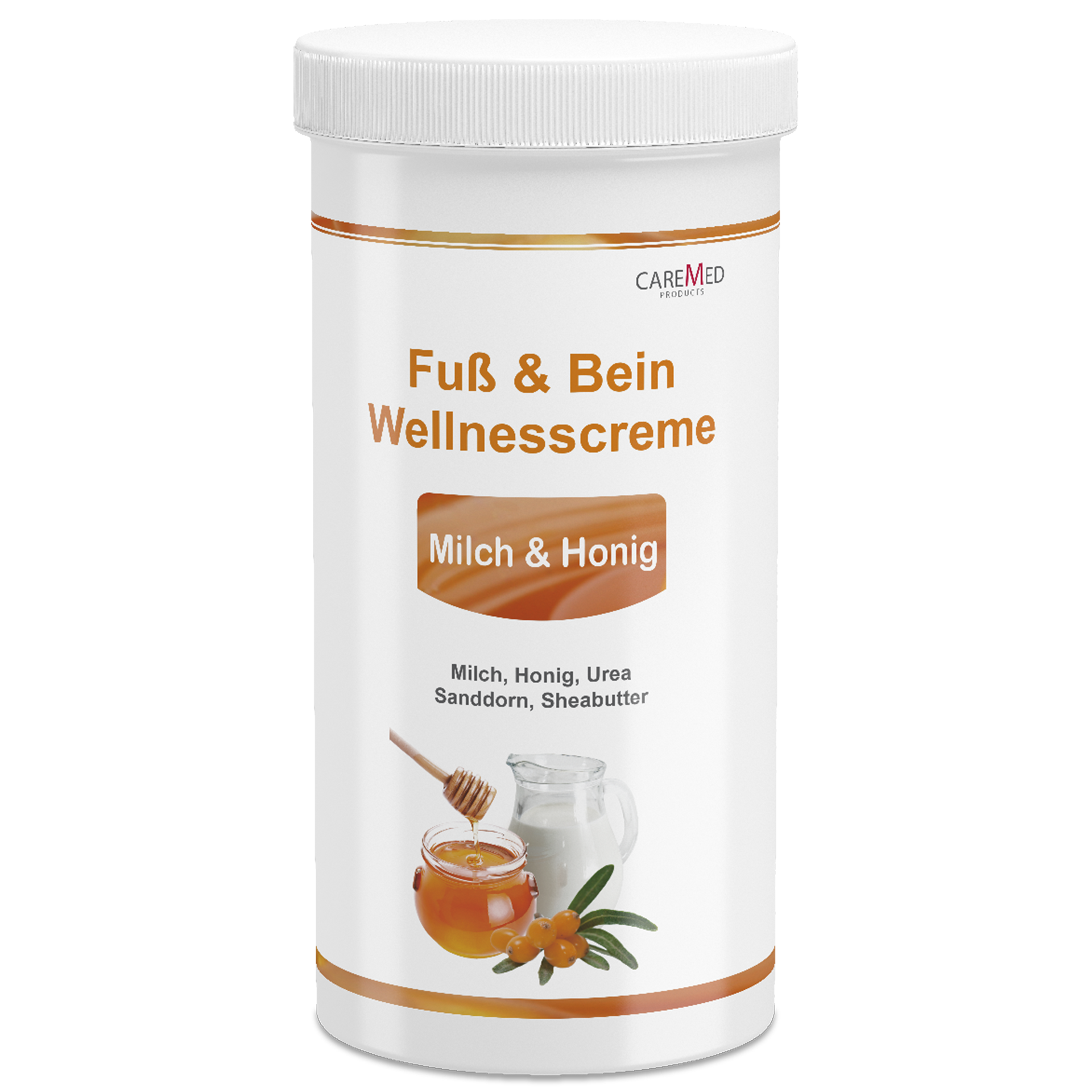 CareMed Fuß & Bein Wellnesscreme Milch & Honig ohne Spender 450 ml