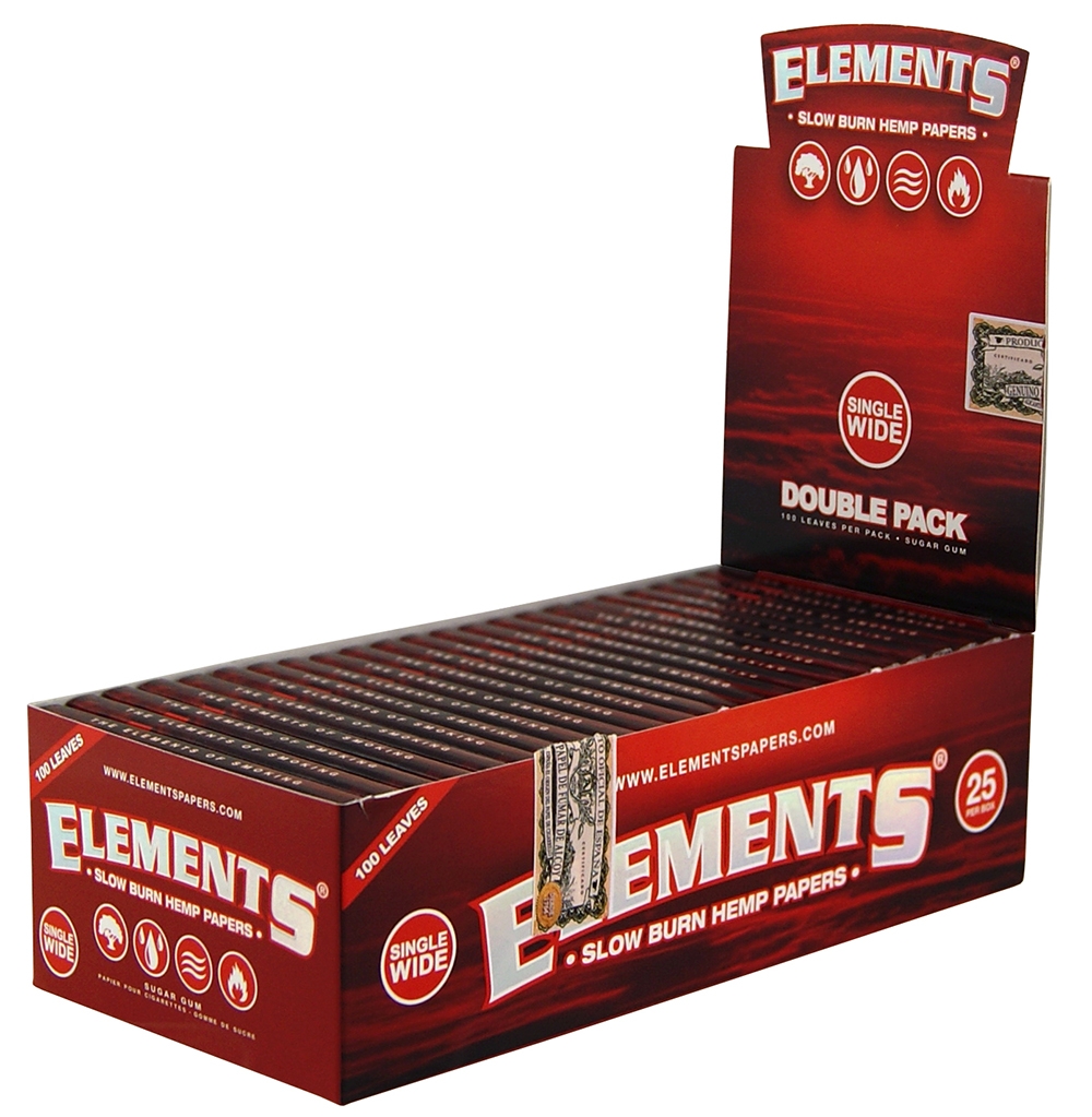 Elements Papers I Red Single Wide Double Window, 25 x 100 Papers BOX