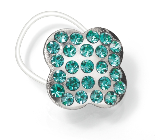 Zehenring Strass türkis Blume