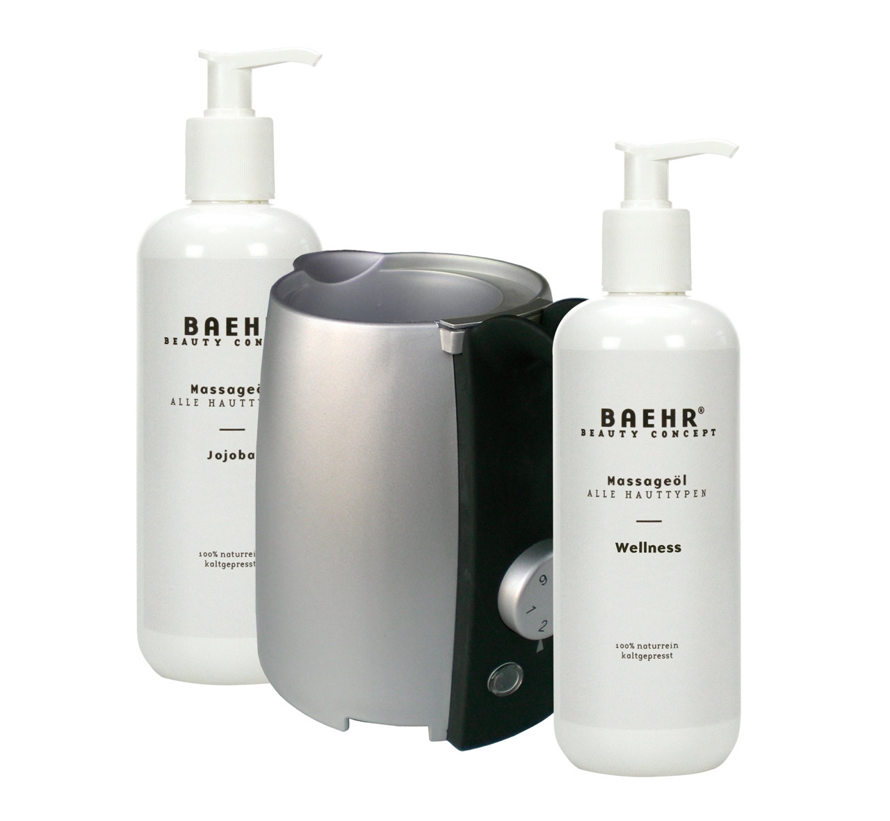 Massageöl-Set inkl. Erwärmungsgerät