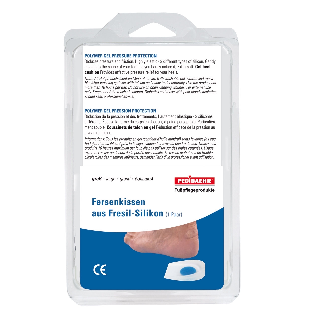 Pedibaehr Gel-Fersenkissen mit Rand groß, 1 Paar