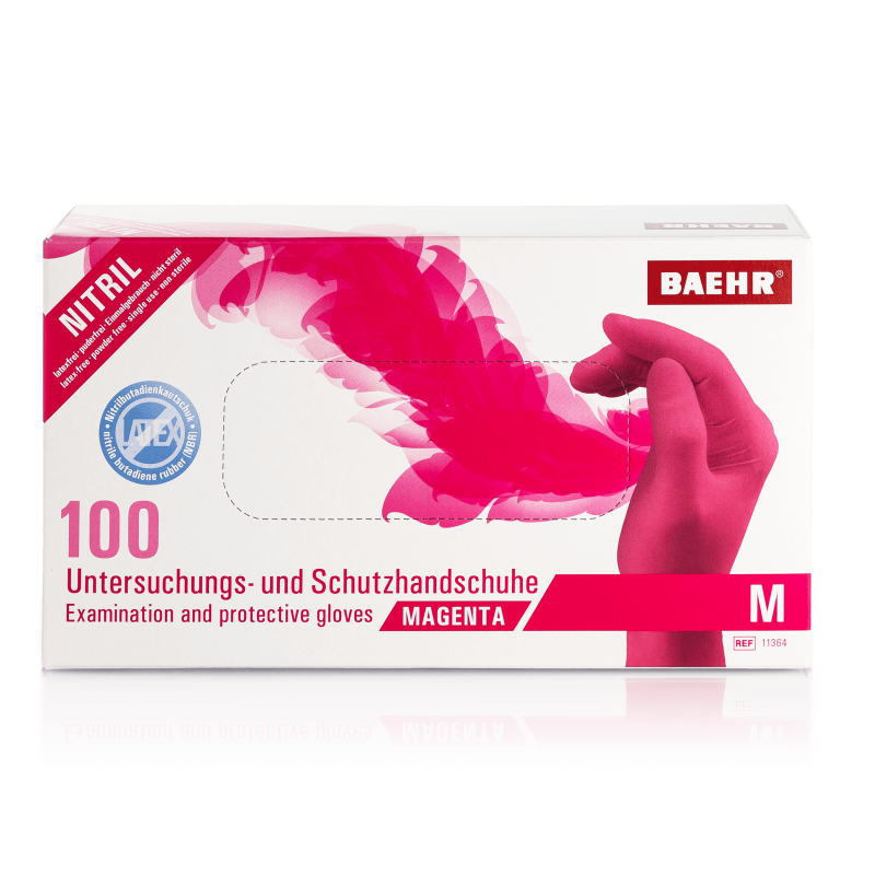 BAEHR Einmalhandschuhe Nitril MAGENTA | M klein 100 Stück 