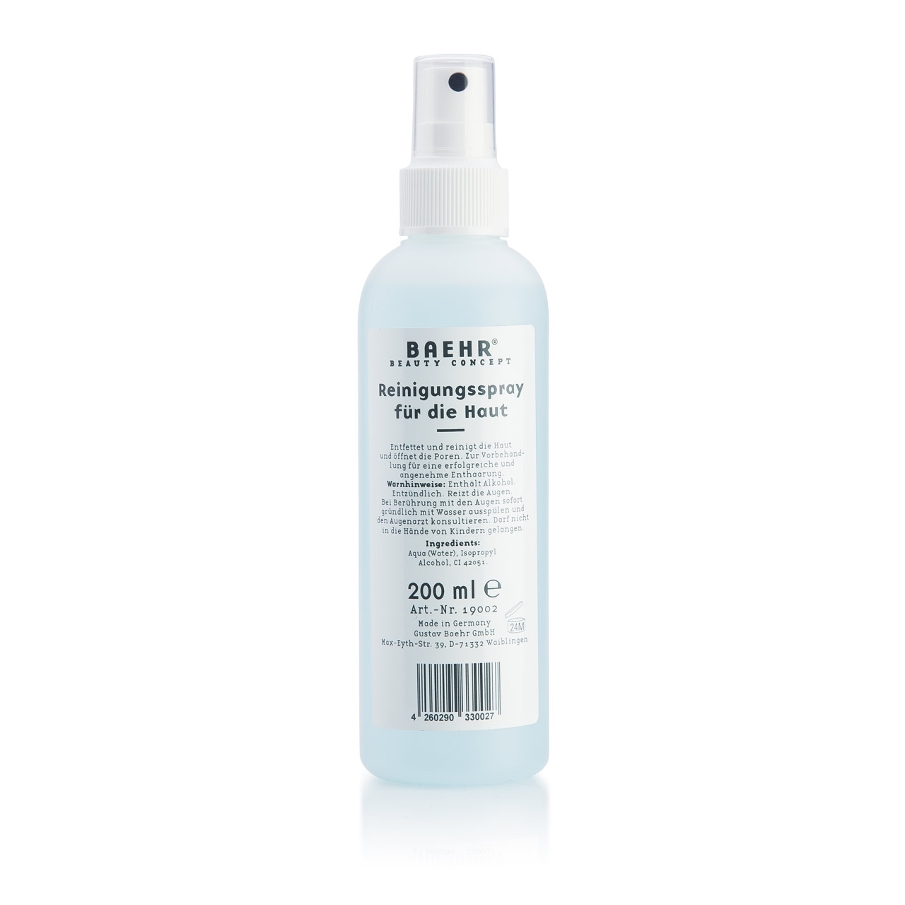 BAEHR BEAUTY CONCEPT - Reinigungsspray vor der Depilation 200 ml