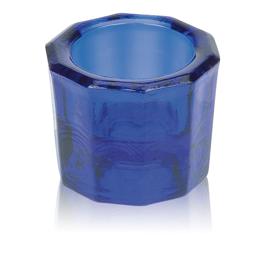 Dappenglas blau