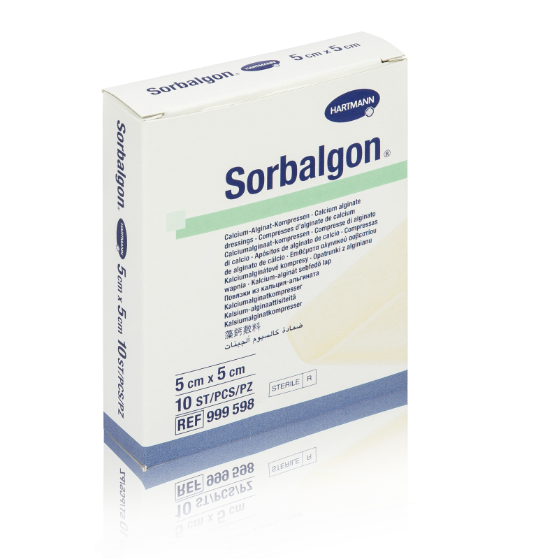 Sorbalgon, 5 x 5 cm, Packung mit 10 Kompressen
