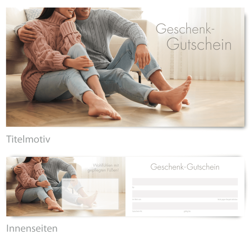 Geschenkgutscheine Fußpflege für Paare 25 Stück